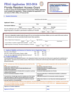 Florida Resident Access Grant Application