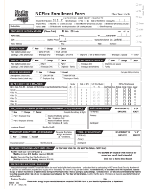 North Carolina NCFlex Enrollment Form