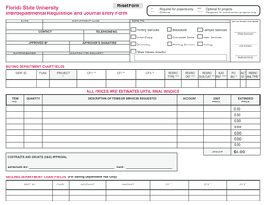 Florida State University Requisition Form