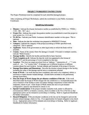 FEMA Project Worksheet