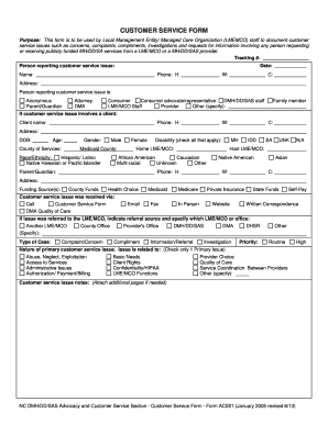 Customer Service Form