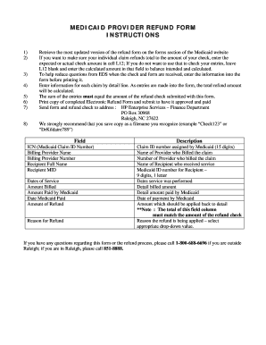 Medicaid Provider Refund Form