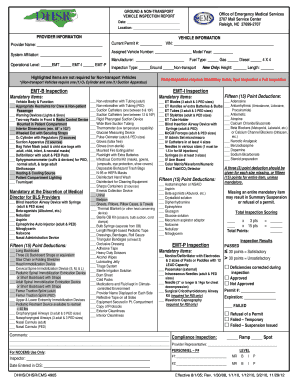 North Carolina Vehicle Inspection Report