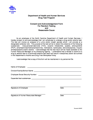 North Carolina Drug Test Consent Form
