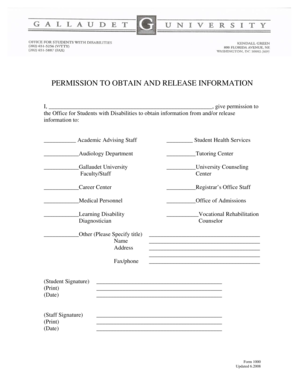 Permission to Obtain and Release Information Form