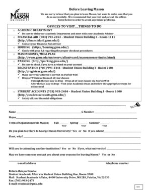 Student Departure Form