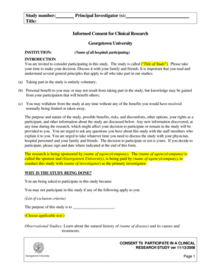 Informed Consent for Clinical Research