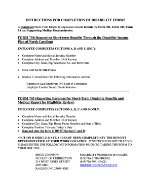 North Carolina Short-Term Disability Forms