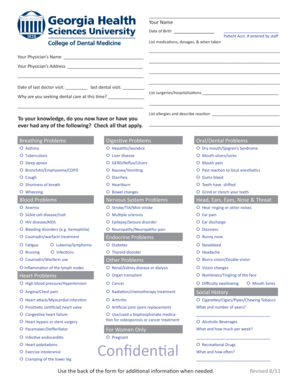 Medical History Form