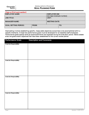 Goal Setting Form - Georgia Institute of Technology - ohr gatech