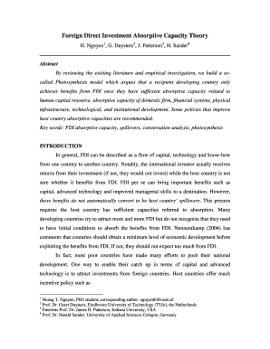 Foreign Direct Investment Absorptive Capacity Theory - SMARTech - smartech gatech