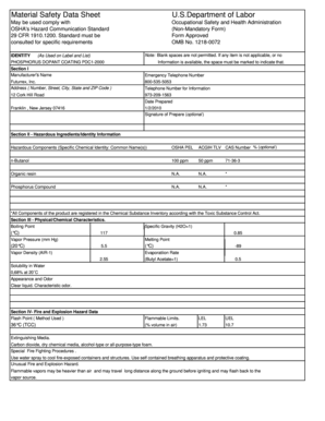 Material Safety Data Sheet