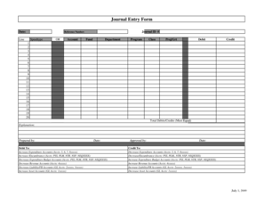 Journal Entry Form