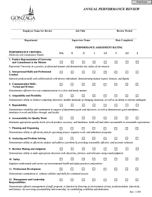 Annual Performance Review Form