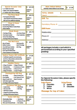 Gift Package Order Form