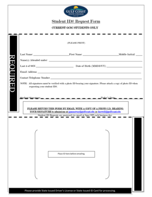 Student ID Request Form