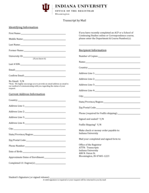 Transcript Request Form