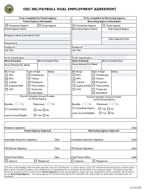 OSC HR/PAYROLL DUAL EMPLOYMENT AGREEMENT - fis.ncsu.edu - osc nc