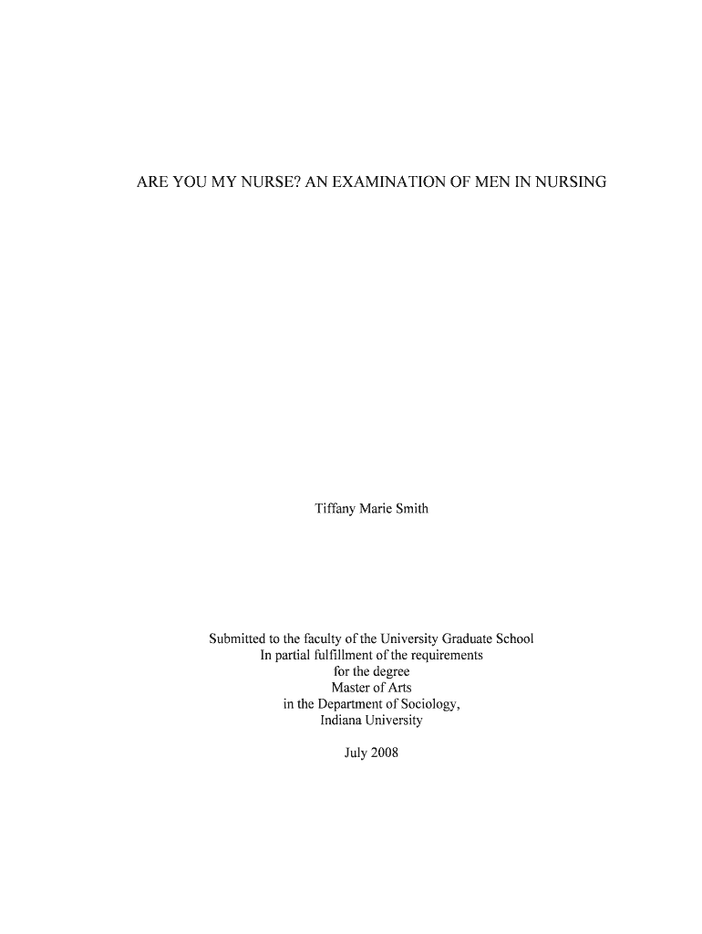 Are you my nurse? an examination of men in nursing - Indiana - scholarworks iupui Preview on Page 1