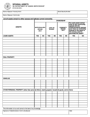Spousal Assets Form