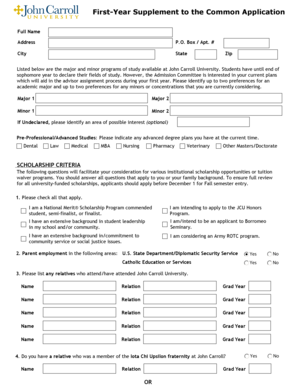 First-Year Supplement to the Common Application