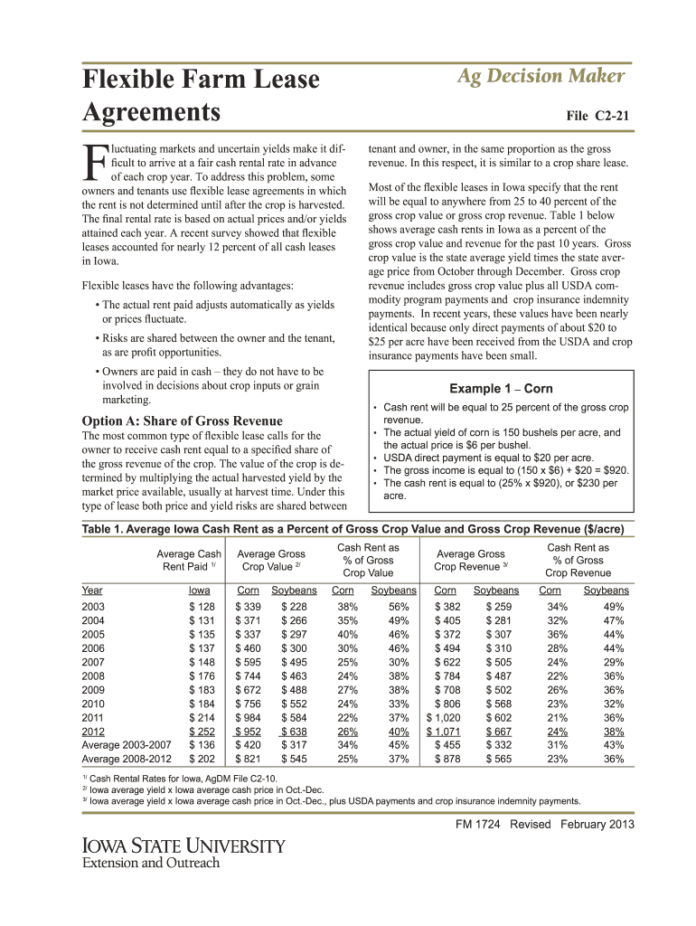 farm flex lease example Preview on Page 1