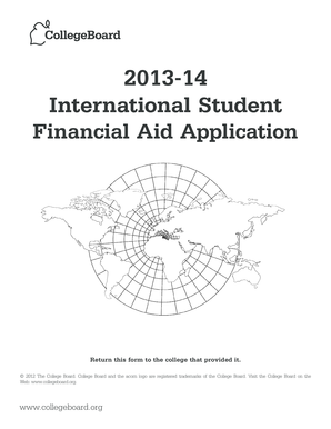 International Student Financial Aid Application
