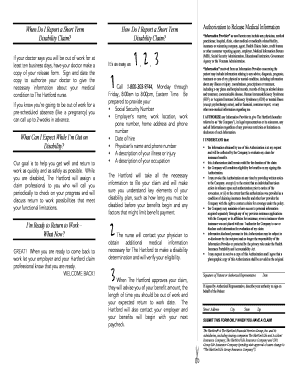 Short Term Disability Claim Authorization