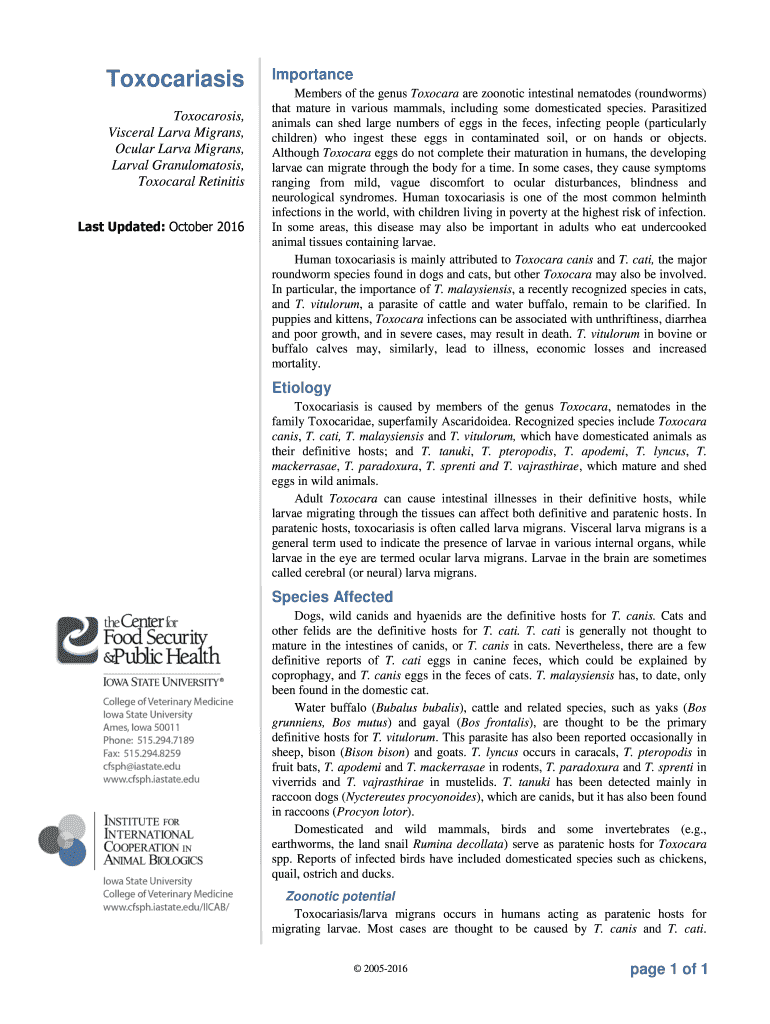 Ocular Larva Migrans, Preview on Page 1
