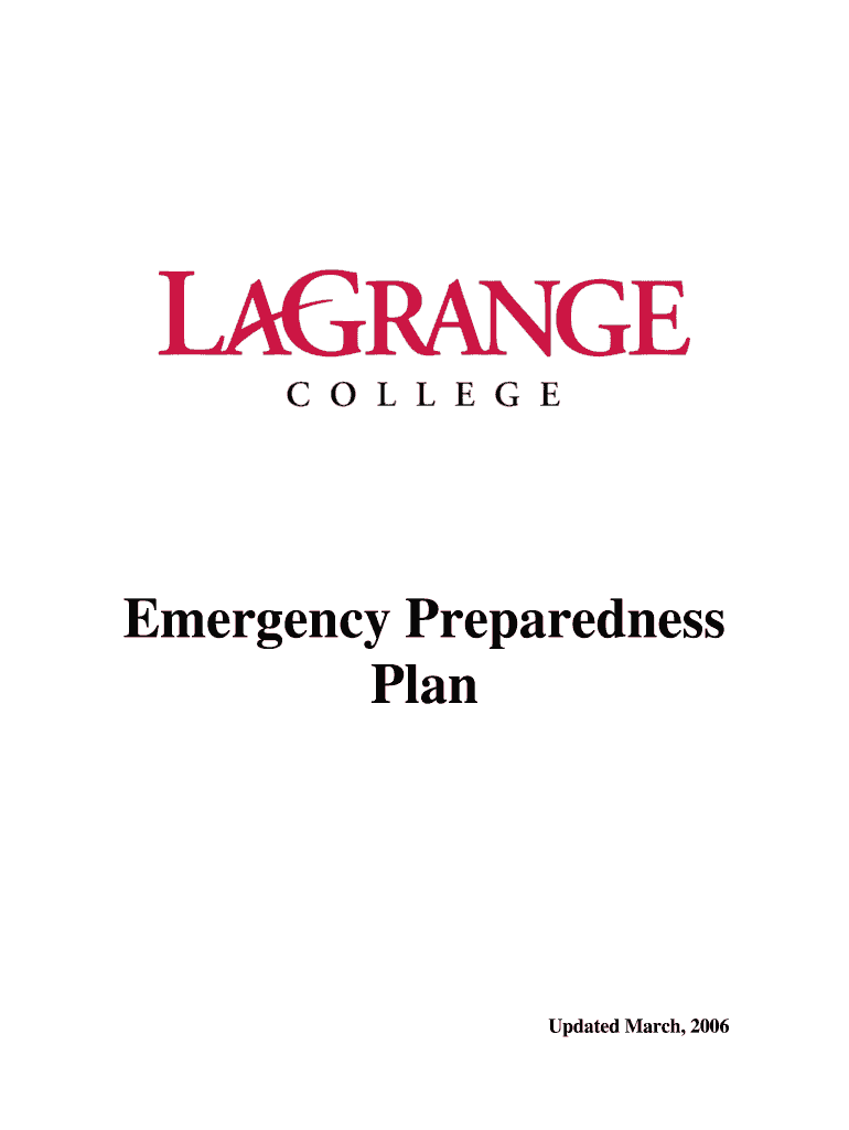 Emergency Preparedness Plan - LaGrange College Preview on Page 1