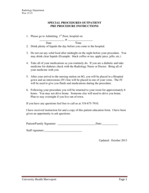 Radiology Pre-Procedure Instructions