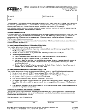 Private Mortgage Insurance Initial Disclosure