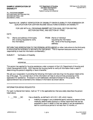 HUD Disability Verification Form