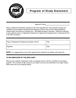 Program of Study Statement Form