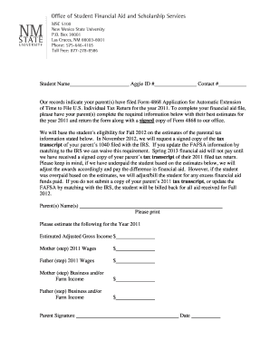 Form 4868 Application for Automatic Extension