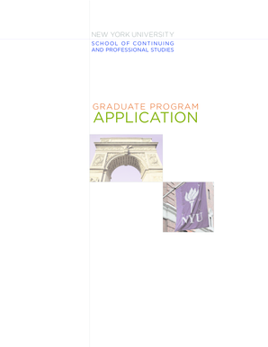 NYU-SCPS Graduate Study Application