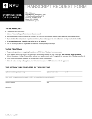 Transcript Request Form