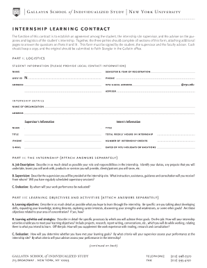 Internship Learning Contract (pdf) - Gallatin School of Individualized ... - gallatin nyu