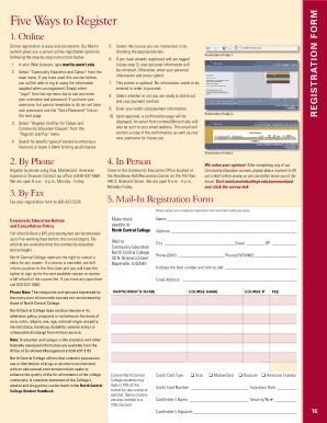North Central College Registration Form