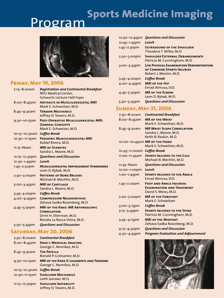 Fillable Online med nyu Sports Medicine Imaging NYU Langone Medical Center New Fax Email