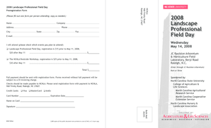 2008 Landscape Professional Field Day Registration Form