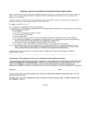 Federal Selective-Service Registration Compliance Form