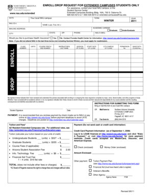 NAU Enroll/Drop Request Form