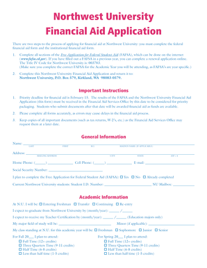Northwest University Financial Aid Application