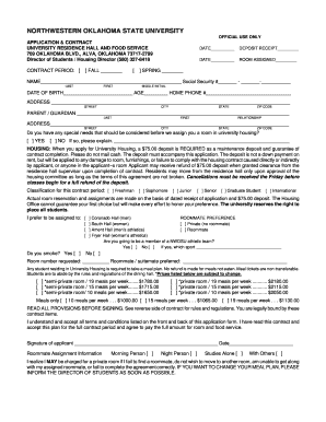University Residence Hall Application and Contract