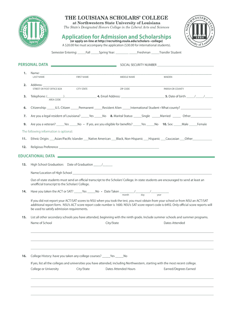 Application for Admission and Scholarships - Recruiting Preview on Page 1