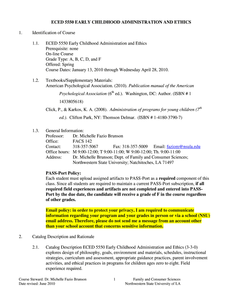 ECED 5550 EARLY CHILDHOOD ADMINISTRATION AND ETHICS Preview on Page 1