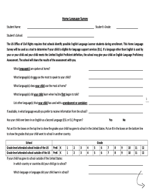 Home Language Survey Form