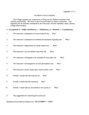 2.5.2.1 Student Evaluation Form - Paul Smith's College