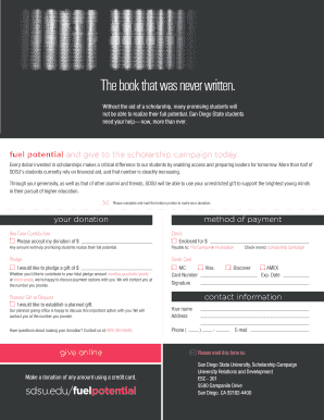 SDSU Scholarship Campaign Donation Form